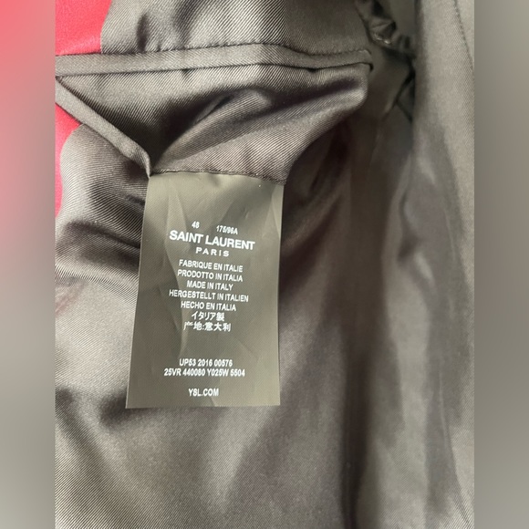 Saint Laurent Paris HEDI SLIMANE Velvet Tuxedo Brand New Size 48 - Picture 5 of 5